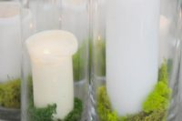 28 put moss inside candle holders to make them look woodland-inspired