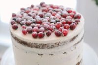 28 slightly covered wedding cake topper with cranberries for a rustic wedding