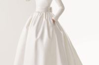 32 bridal separate with a plain top and a satin skirt