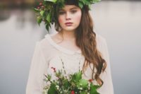 33 whimsy oversized greenery crown with berries and thistle