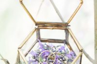 35 vintage glass geo ring box filled with flowers