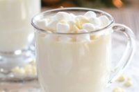 35 white hot chocolate with marshmallows