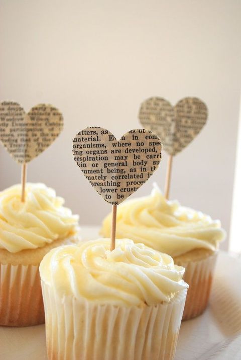 book page cupcake toppers