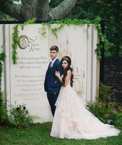 fairy tale book wedding backdrop