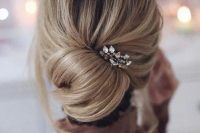 a messy chignon hairstyle