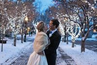 a winter wonderland space with lit up trees will be a perfect addition to your winter or Christmas wedding