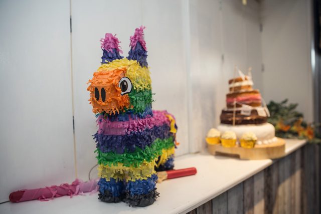 The guest book was a colorful pinata