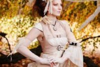 03 chic steampunk bridal look with attention to details