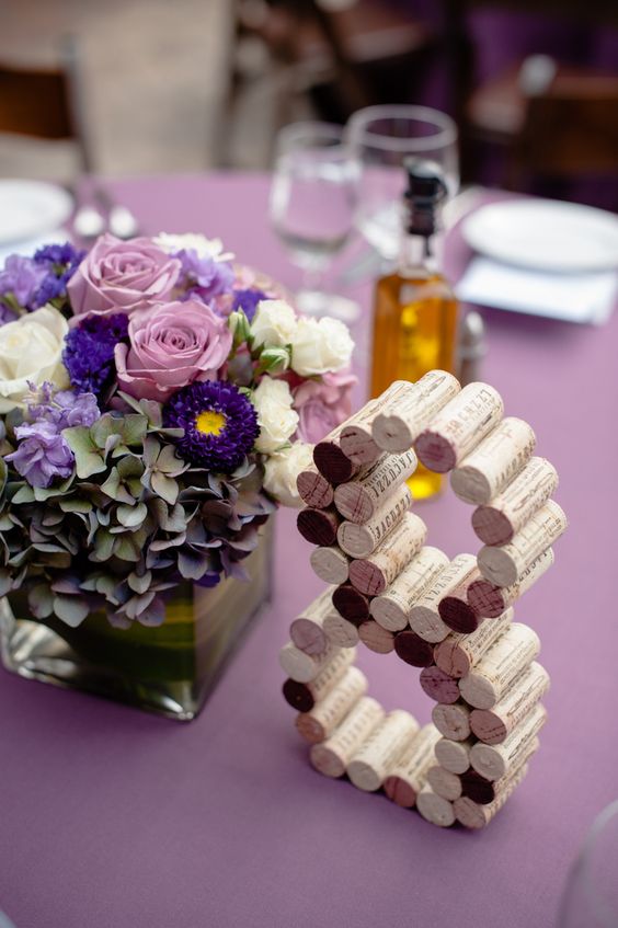 wine bottle cork table numbers can be easily made in a couple of minutes