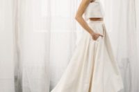 07 minimalist bridal separate with a high low skirt
