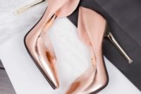 08 metallic copper heels
