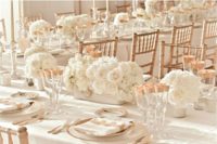 15 classic and refined table setting in cream and copper