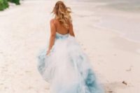 15 dyed wedding gown with blue touches