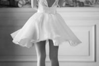 15 keyhole back short wedding dress with a bow on the back