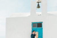 15 turquoise and white are characteristic colors of Santorini, they have a cool sea-inspired look
