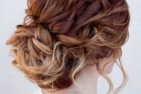 15 wavy messy updo with locks to frame the face