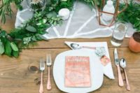 19 copper paper and lanterns for table settings
