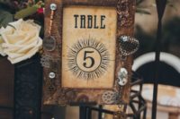 24 custom steampunk wedding table numbers