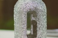 24 glitter mason jar table numbers can be used as vases