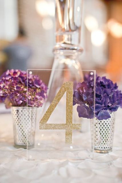acrylic glitter table numbers seem to float in the air