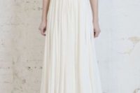 28 flowing V-neck gown with embellishments