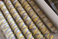 29 yellow and grey pretzel rods