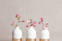 30 white and copper minimalist bud vases