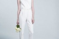 32 minimalist bridal jumpsuit and bow heels