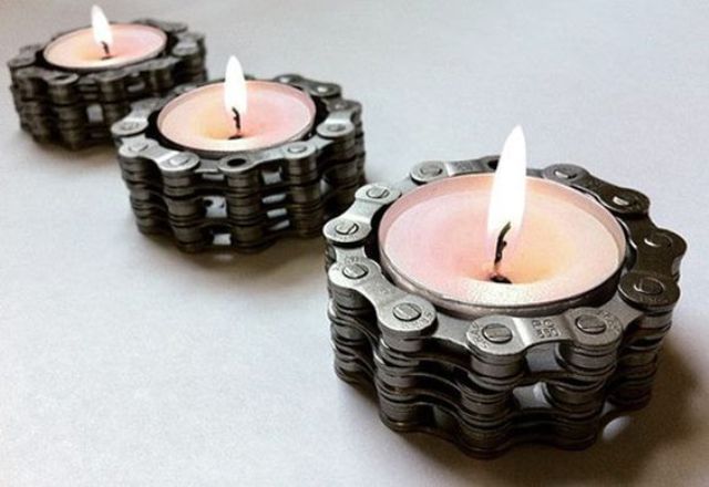 steampunk candle holders