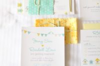 35 mint and yellow wedding stationery