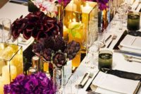 35 mirror table runner and vases for a bold tablescape