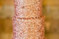 37 copper polka dot wedding cake