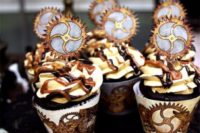 38 chic steampunk cupcakes with gear toppers