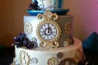 39 creative steampunk wedding cake with gears and a clock