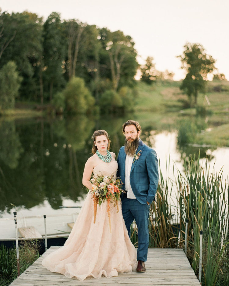 This southwest wedding inspirational shoot took place in Iowa and is full of charming details