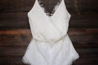 02 boho ivory lace romper paired with bold shoes and accessories will look amazing