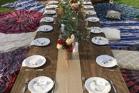 03 a boho bridal shower with bold round rugs