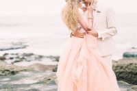 03 chic peach-colored wedding gown