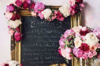 04 bold florals, gold vases and champagne flutes will give your bridal shower a glam feel