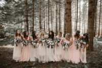 06 The bridesmaids were wearing ivory and blush gowns and floral crowns