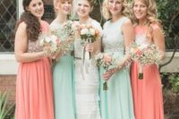 06 peach and mint bridesmaids’ dresses to opt for