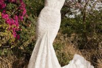 07 mermaid strap lace wedding gown for a romantic bride