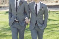 07 same grey suits with thin black ties