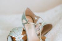07 vintage mint and silver wedding shoes