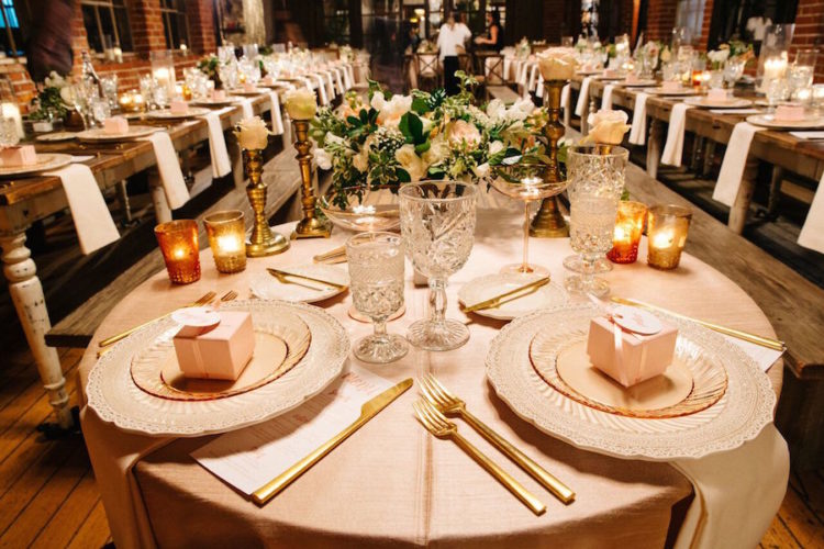 The floral centerpieces were made delicate and subtle, in ivory and blush shades