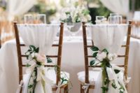 08 white fabric and blush flowers for decorating chairs