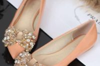 10 bejeweled peach flats look glam and romantic