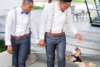 11 relaxed grooms’ looks with jeans, boots, suspenders and bow ties