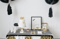 13 black, white and gold are a perfect color scheme for a New Year bridal shower