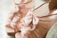 14 blush cascading bow heels
